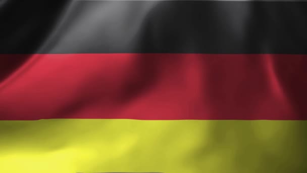 Primer Plano Bandera Alemania Ondeando Viento Bandera Nacional Alemania Ondeando — Vídeos de Stock