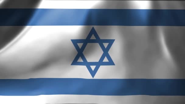 Close Bandeira Israel Acenando Vento Bandeira Nacional Israel Acenando Imagens — Vídeo de Stock