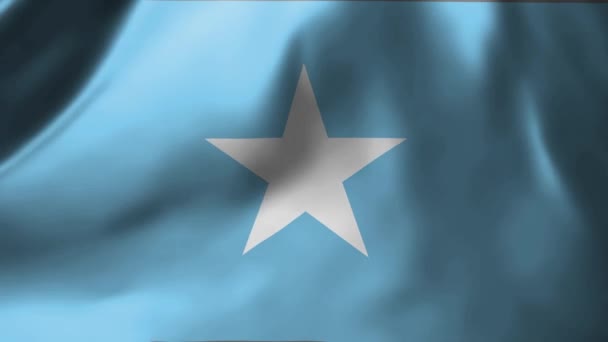 Close Somalia Flag Waving Wind Somalia Naational Flag Waving High — Stock Video