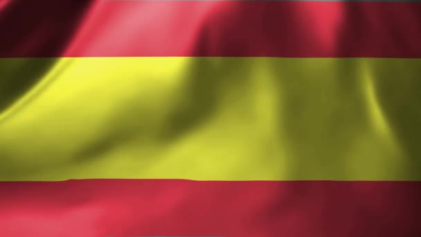 Primer Plano Bandera España Ondeando Viento Bandera Nacional España Ondeando — Vídeos de Stock