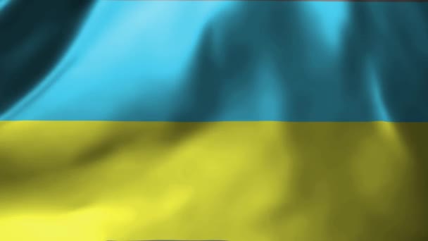 Gros Plan Drapeau Ukrainien Agitant Vent Drapeau National Ukraine Agitant — Video