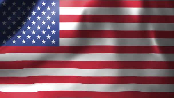 Κοντινό Πλάνο Της Σημαίας Των Ηνωμένων Πολιτειών Κυματίζει Στον Άνεμο — Αρχείο Βίντεο