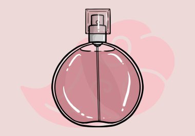 Parfüm şişesi, renkli cam şişeler ve sprey ve pompalı mataralar. Erkekler ve Kadınlar için Aroma Kozmetik, Parfümler İzole Tasarım Elementleri. Çizgi film Vektör İllüstrasyonu