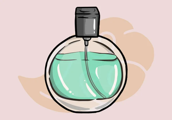 Parfumflesje Kleurrijke Glazen Flacons Flacons Met Spuit Pomp Aroma Geuren — Stockvector
