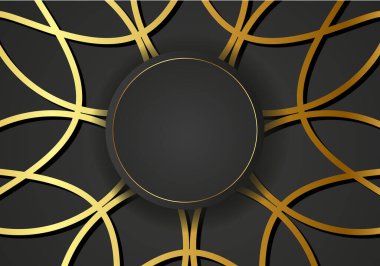 Soyut siyah ve altın çizgiler lüks arka plan