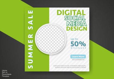 Modern Sosyal Medya Şablonu. İndirimli Promo Şablonu. Sosyal Medya Posta Şablonu. Sosyal Medya Sancakları