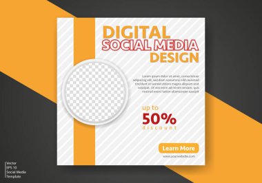 Modern Sosyal Medya Şablonu. İndirimli Promo Şablonu. Sosyal Medya Posta Şablonu. Sosyal Medya Sancakları