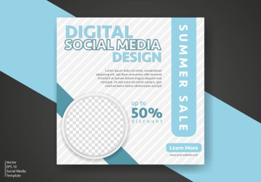 Modern Sosyal Medya Şablonu. İndirimli Promo Şablonu. Sosyal Medya Posta Şablonu. Sosyal Medya Sancakları