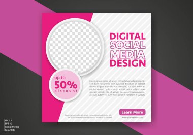 Modern Sosyal Medya Şablonu. İndirimli Promo Şablonu. Sosyal Medya Posta Şablonu. Sosyal Medya Sancakları