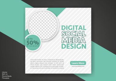 Modern Sosyal Medya Şablonu. İndirimli Promo Şablonu. Sosyal Medya Posta Şablonu. Sosyal Medya Sancakları