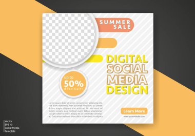 Modern Sosyal Medya Şablonu. İndirimli Promo Şablonu. Sosyal Medya Posta Şablonu. Sosyal Medya Sancakları