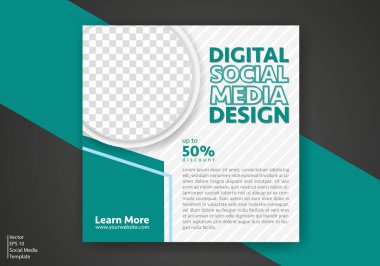Modern Sosyal Medya Şablonu. İndirimli Promo Şablonu. Sosyal Medya Posta Şablonu. Sosyal Medya Sancakları