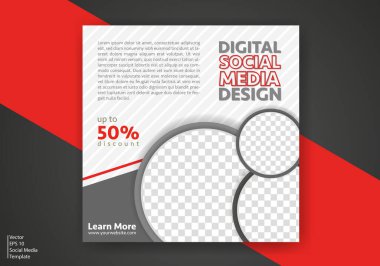 Modern Sosyal Medya Şablonu. İndirimli Promo Şablonu. Sosyal Medya Posta Şablonu. Sosyal Medya Sancakları