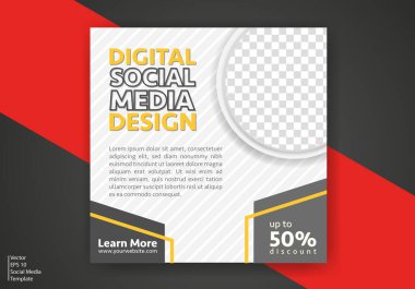 Modern Sosyal Medya Şablonu. İndirimli Promo Şablonu. Sosyal Medya Posta Şablonu. Sosyal Medya Sancakları