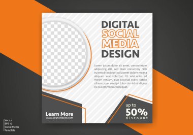 Modern Sosyal Medya Şablonu. İndirimli Promo Şablonu. Sosyal Medya Posta Şablonu. Sosyal Medya Sancakları