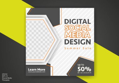 Modern Sosyal Medya Şablonu. İndirimli Promo Şablonu. Sosyal Medya Posta Şablonu. Sosyal Medya Sancakları