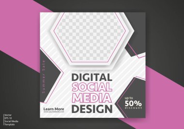 Modern Sosyal Medya Şablonu. İndirimli Promo Şablonu. Sosyal Medya Posta Şablonu. Sosyal Medya Sancakları