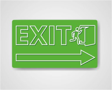 Yeşil Dikdörtgen Tahta Simgesi ile Çıkış İmzası