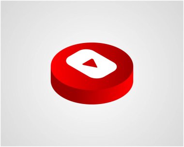 Ankara - Türkiye 07 Ağustos 2024: YouTube 'un yeni logosu ve simgesi beyaz kağıt 3D tarzında basıldı. YouTube Sosyal Medya platformu logosu Stok Vektörü