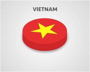 Vietnam 'ın 3 Boyutlu Isometric Bayrağı - Vektör İllüstrasyonu