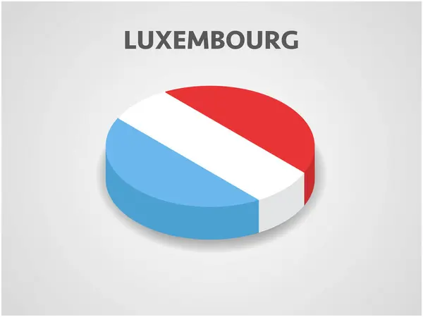 stock vector 3D Isometric Flag of Luxembourg - Vector Illustration