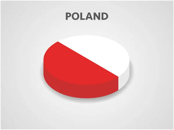 stock vector 3D Isometric Flag of Poland - Vector Illustration