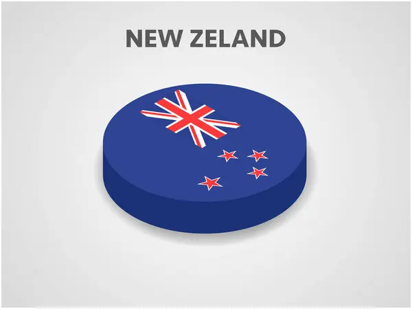 stock vector 3D Isometric Flag of New Zeland - Vector Illustration