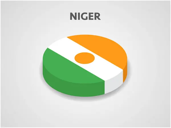 stock vector 3D Isometric Flag of Niger - Vector Illustration