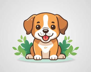 Şirin Köpek Simgesi Vektörü: 124; Sevimli Köpek Karakteri Tasarımı