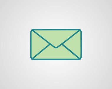 ileti simgesi beyaz arkaplanda izole edildi, vektör illüstrasyonu