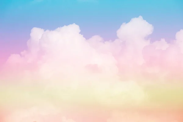 Прекрасное Небо Облака Пастельных Тонах Пушистый Мягкий Фон Винтажном Стиле Стоковое Изображение