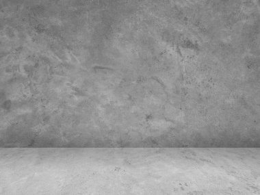 Concrete wall background for displaying products in 3d. Pattern of white cement floor in vintage style for graphic design or wallpaper. Gray abstract texture detail in construction. clipart