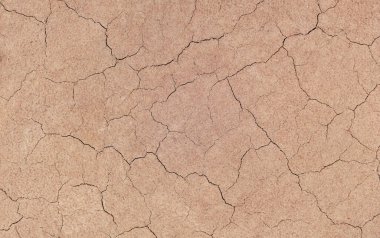 Zemin, kuraklık ve ölüm kavramına sahip arka plan veya grafik tasarımı için üst görünümde çatlaklar var..