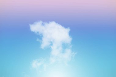 Gökyüzü ve bulutlar pastel tonlarda. Romantik aşk kavramında grafik tasarımı ya da duvar kağıdı için renkli doğal arkaplan