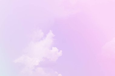 Gökyüzü ve bulutlar pastel tonlarda. Romantik aşk kavramında grafik tasarımı ya da duvar kağıdı için renkli doğal arkaplan