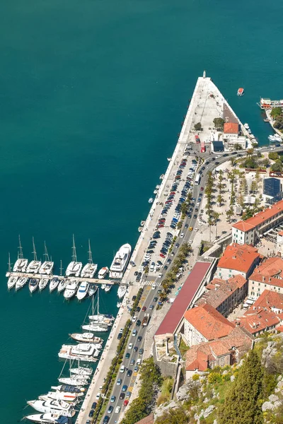 Aerial View Kotor Montenegro Europe Bay Kotor Adriatic Sea Roofs — Stock Photo, Image