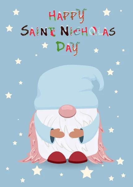 Saint Nicholas Day Postcard Angel Helper Nicholas — Stock Vector
