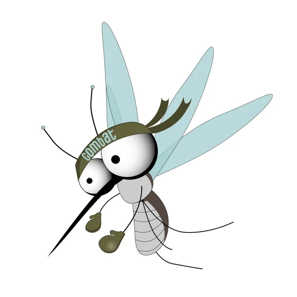 与蚊子作斗争 病毒传播受感染的幻灭感 — 图库矢量图片