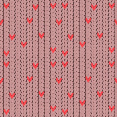 Knitted texture. Seamless knitted pattern brown.Warm wool sweater texture