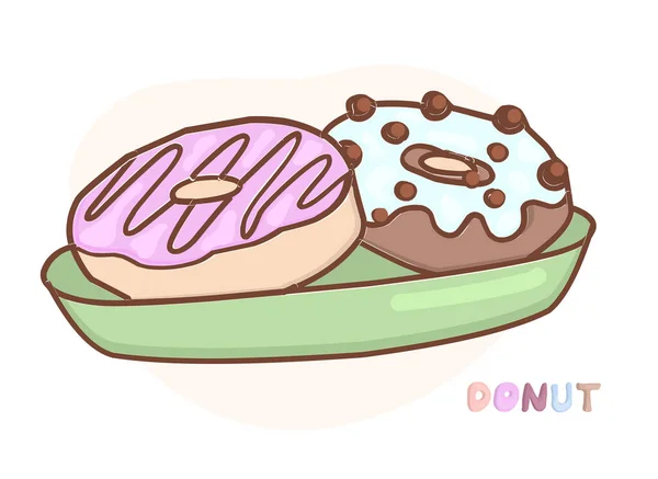 Journée Nationale Des Donuts Donut Sucré Glacé Dessine Une Drôle — Image vectorielle