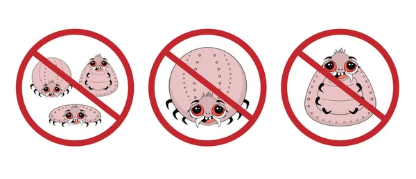 提示警告标志 害虫控制 Ixodid痒 Insect Pests的开发者 — 图库矢量图片