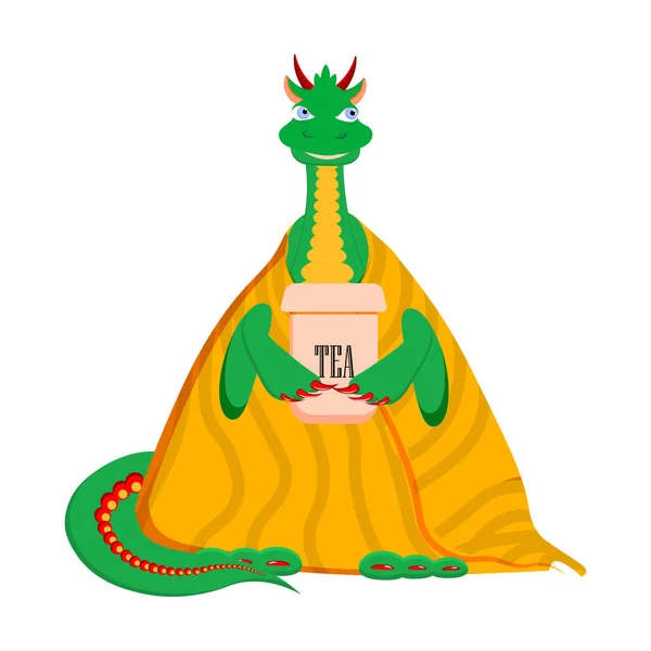 Personagem Dragão Verde Símbolo Dragão 2024 — Vetor de Stock