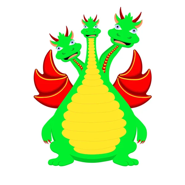 Змей Горыныч Сказочный Персонаж Славянских Сказок Трехголовый Дракон — стоковый вектор