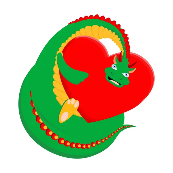 Personagem Dragão Verde Símbolo Dragão 2024 — Vetor de Stock