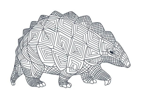 Coloring Page Armadillo Armadillo Coloring Page Modern Style — Stock Vector