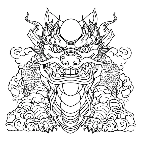Dragon Coloring Page Template Swatches Colors Vector Illustration — Stock Vector