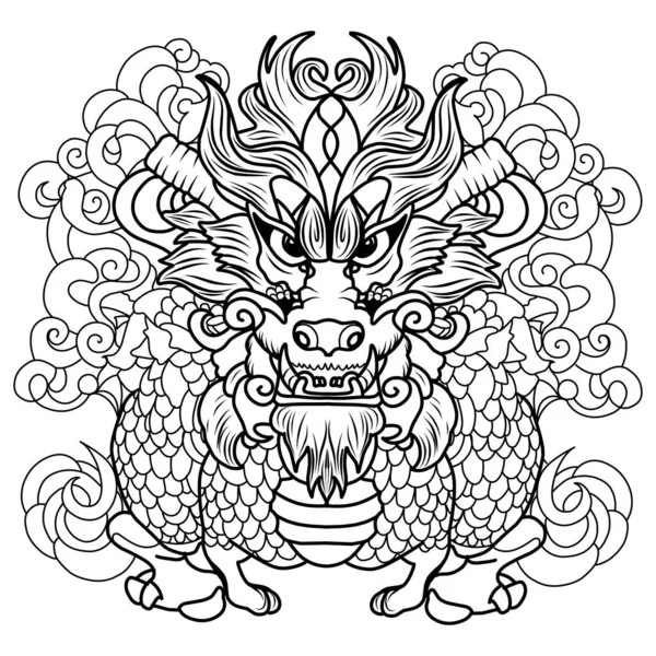 Dragon Coloring Page Template Swatches Colors Vector Illustration Royalty Free Stock Vectors