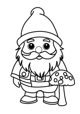 Gnomes ile renklendirme sayfası, sonbahar renklendirme sayfası