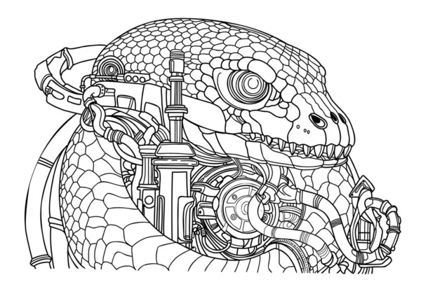 Serpent Avec Une Épée Coloriage Coloriage Serpents Dans Herbe — Image vectorielle