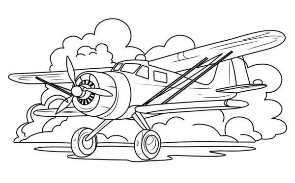 Desenho Para Colorir Avião Milho Asa Delta Livro Para Colorir — Vetor de Stock